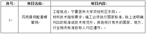 1487cc威斯尼斯双怡校区风雨操场配套暖管网项目招标公告